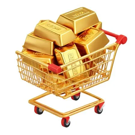 Shopping Cart With Gold Bars  AI Image