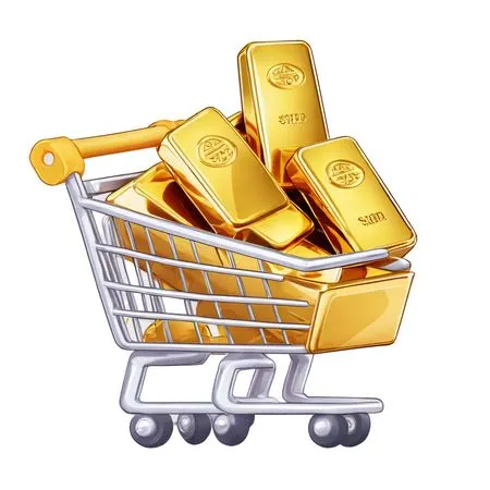 Shopping Cart With Gold Bars  AI Image