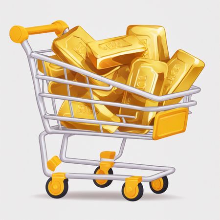 Shopping Cart With Gold Bars  AI Image