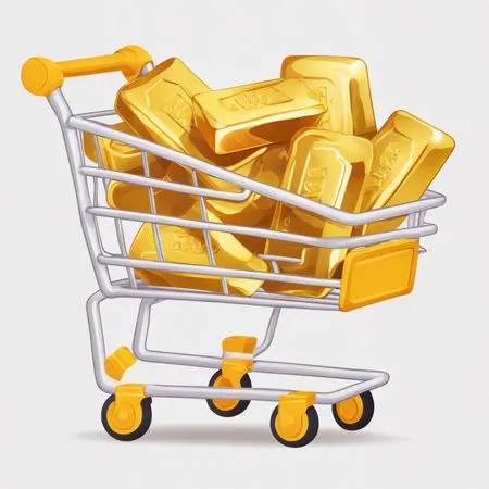 Shopping Cart With Gold Bars  AI Image
