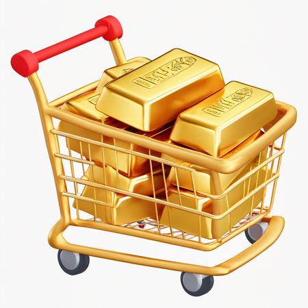 Shopping Cart With Gold Bars  AI Image