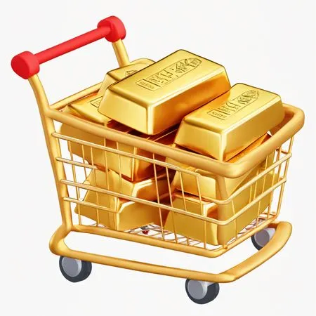 Shopping Cart With Gold Bars  AI Image