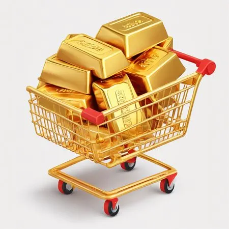 Shopping Cart With Gold Bars  AI Image