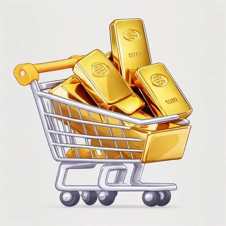 Shopping Cart With Gold Bars  AI Image