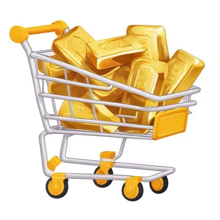 Shopping Cart With Gold Bars  AI Image