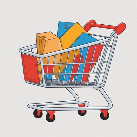 Shopping Cart With Goods  AI Image