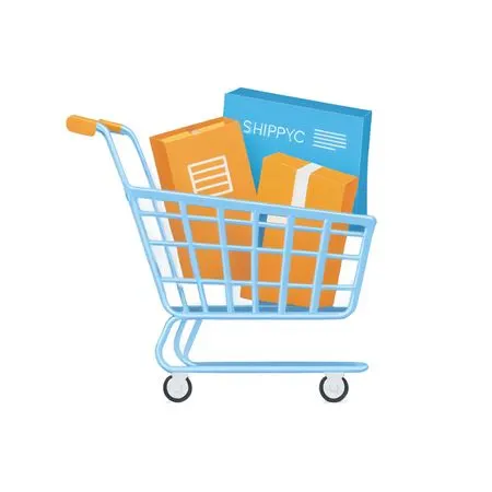 Shopping Cart With Packages Inside  AI Image