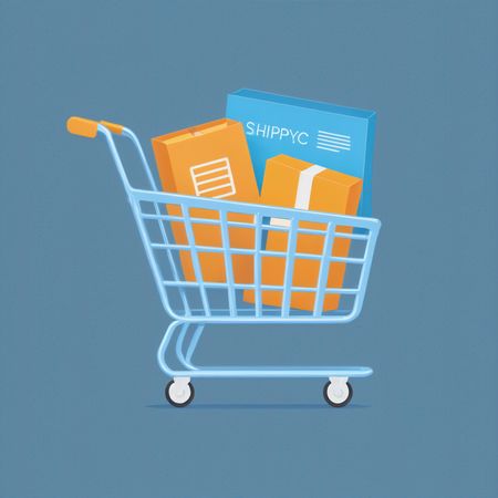 Shopping Cart With Packages Inside  AI Image