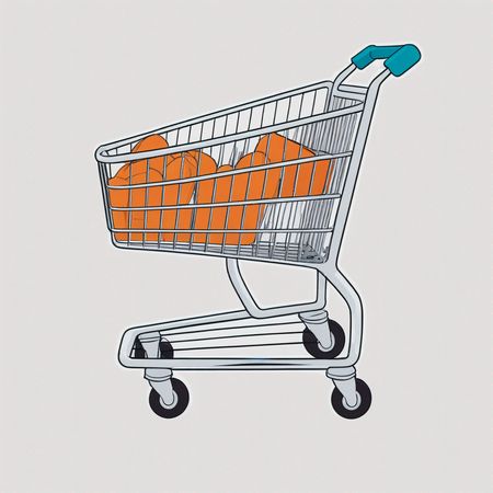 Shopping Trolley With Bags  AI Image