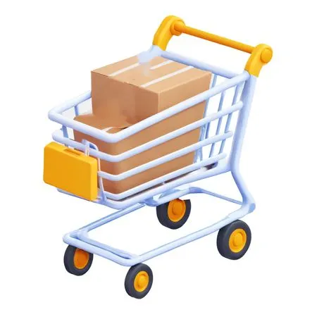 Shopping Trolley with parcel AI Image