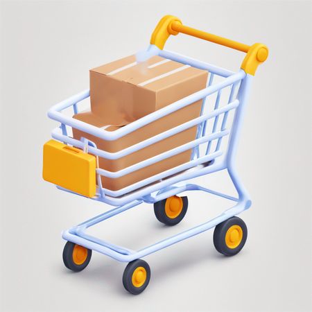 Shopping Trolley with parcel  AI Image