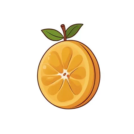 Sliced Orange With Leaves  AI Image