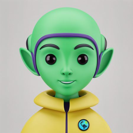 Smiling Alien Character  AI Image