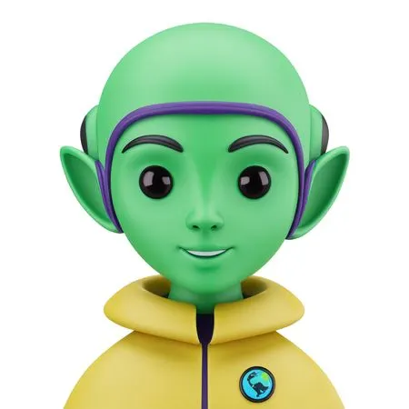 Smiling Alien Character  AI Image
