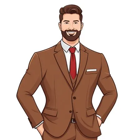 Smiling Businessman In A Suit  AI Image