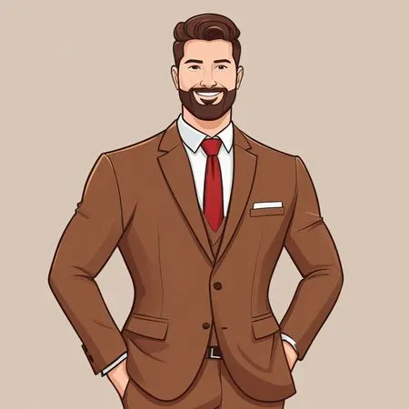 Smiling Businessman In A Suit  AI Image
