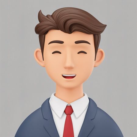 정장과 넥타이를 착용한 웃는 사업가  AI 이미지
