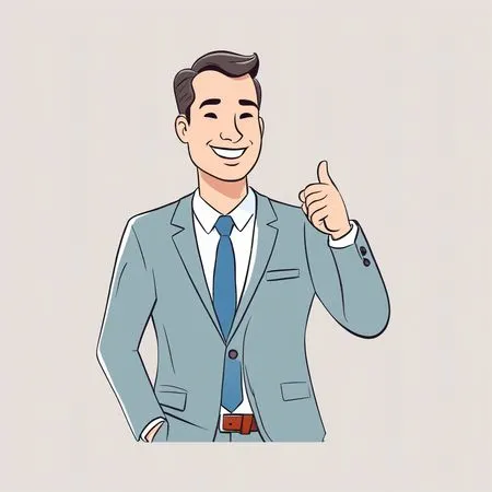 Smiling businessman showing thumbs up  AI Image