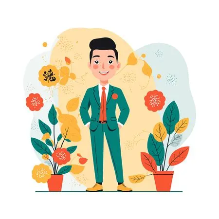 Smiling businessman standing confidently with his hands in his pockets  AI Image