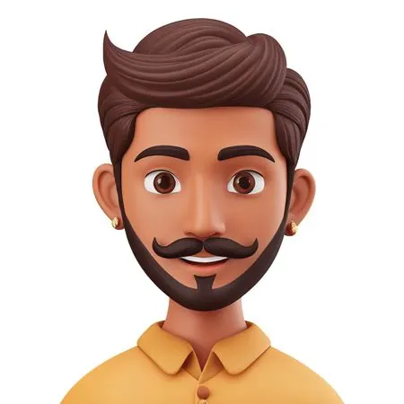 Smiling Male Character  AI Image