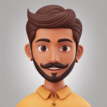Smiling Male Character  AI Image