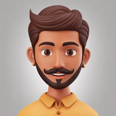 Smiling Male Character  AI Image