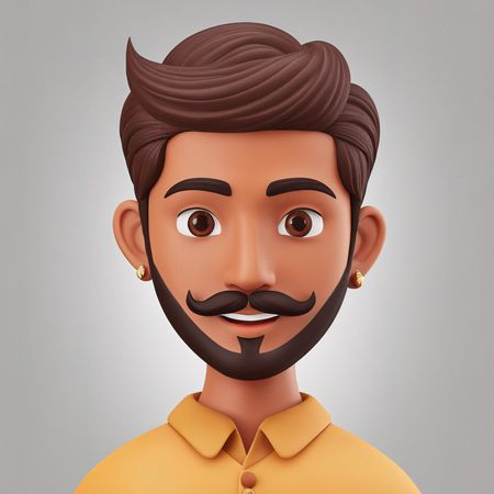 Smiling Male Character  AI Image