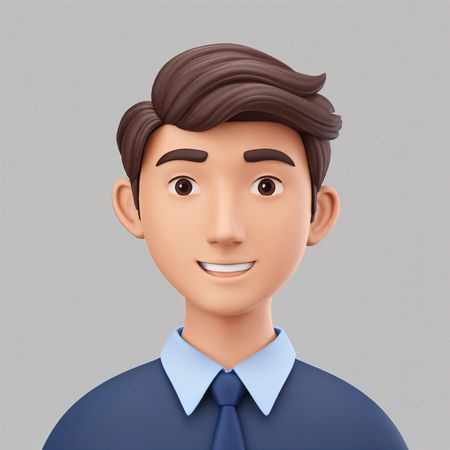 Smiling Male Character In Professional Attire  AI Image