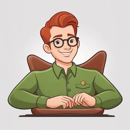 Smiling man Character With Glasses  AI Image