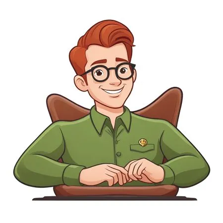 Smiling man Character With Glasses  AI Image
