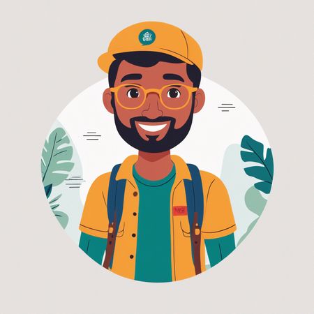Smiling Man With A Backpack  AI Image