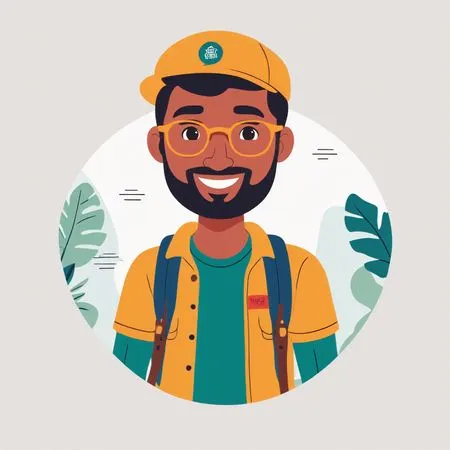 Smiling Man With A Backpack  AI Image