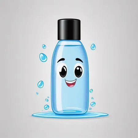 Smiling Water Bottle Character With Droplets  AI Image