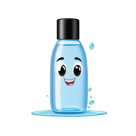 Smiling Water Bottle Character With Droplets  AI Image