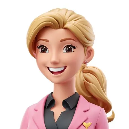 Smiling Woman In A Pink Suit  AI Image