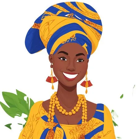 Smiling Woman In Traditional Attire  AI Image