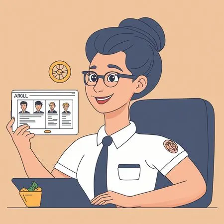 Smiling Woman With A Tablet In An Office  AI Image