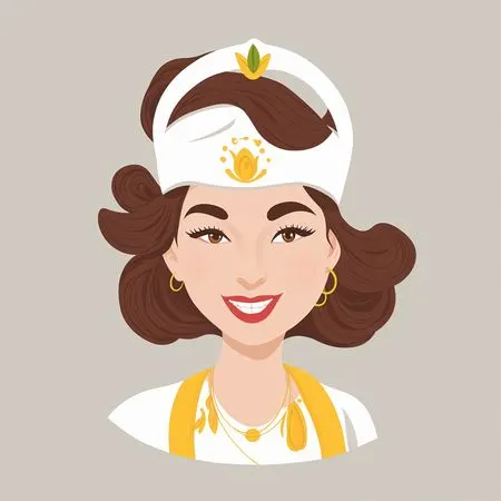 Smiling Woman With Headwear  AI Image