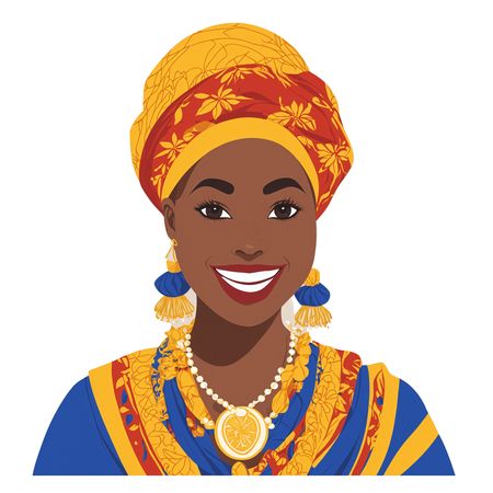 Smiling Woman With Traditional Attire  AI Image