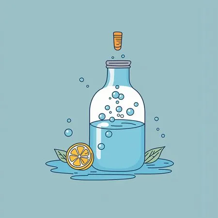 Sparkling Water With Lemon  AI Image