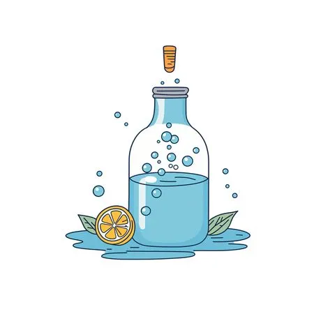 Sparkling Water With Lemon  AI Image