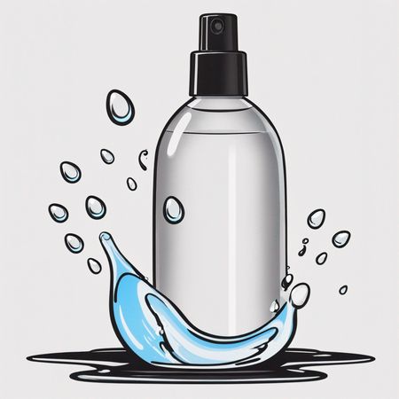 Spray Bottle With Water Droplets  AI Image