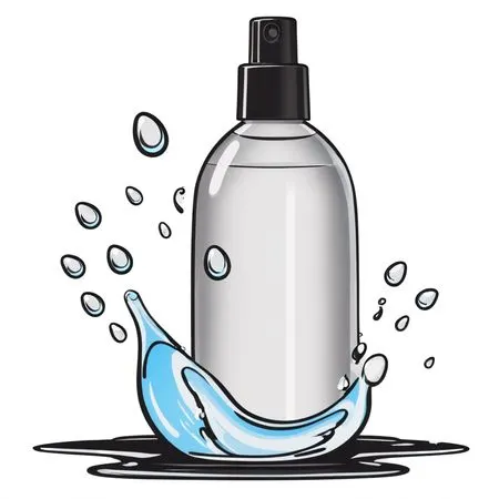 Spray Bottle With Water Droplets  AI Image