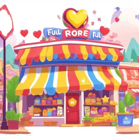 Storefront With Heart Sign  AI Image