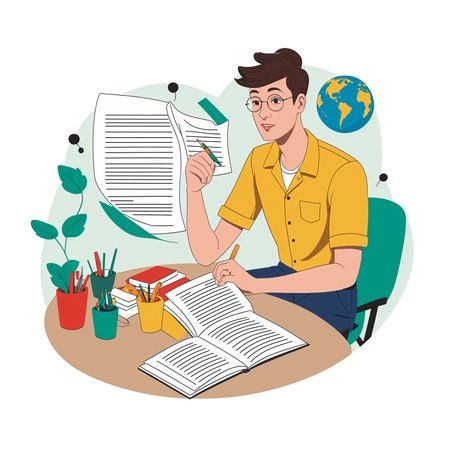 Student Studying At Desk  AI Image