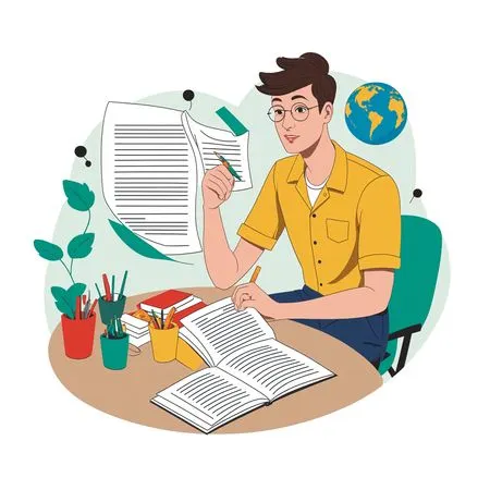 Student Studying At Desk  AI Image