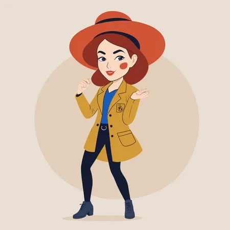 Stylish Cartoon Character In Fashionable Outfit  AI Image
