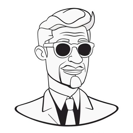 Stylish Man In Sunglasses And Suit  AI Image