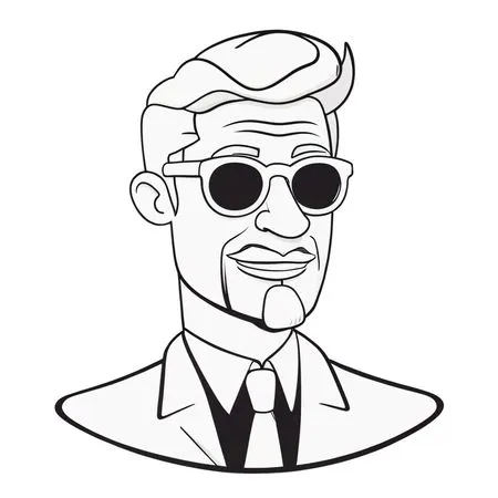 Stylish Man In Sunglasses And Suit  AI Image