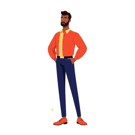 Stylish man standing confidently  AI Image